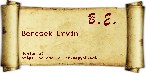 Bercsek Ervin névjegykártya