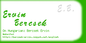 ervin bercsek business card